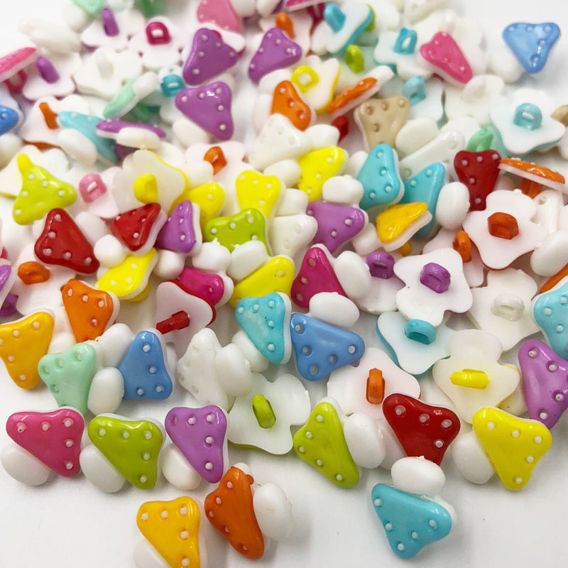 Button Hole Cutter - 50pcs Mix Mushroom Shank Plastic Combined