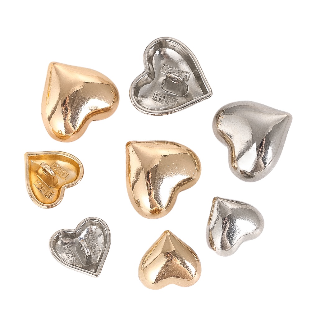 Button Hole Cutter - 5PCS Metal Heart Shank Buttons for