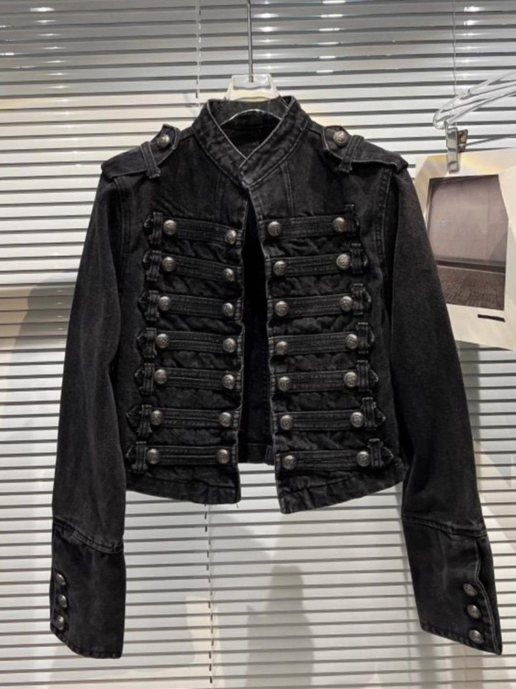 Sewing Jackets - American Vintage Long Sleeve Cropped Denim