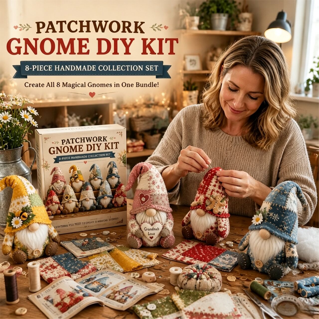 Christmas Patchwork Gnome DIY  - Textile Sewing Kit recension och pris