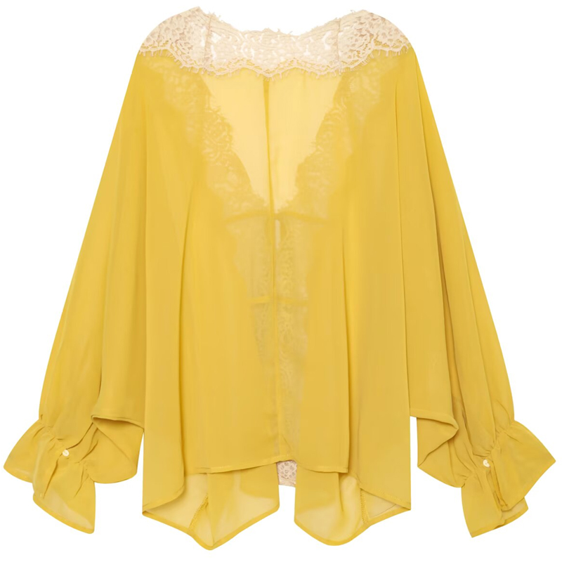 HXAO Ties Lace Up Women's Blou - Sewing V recension och pris