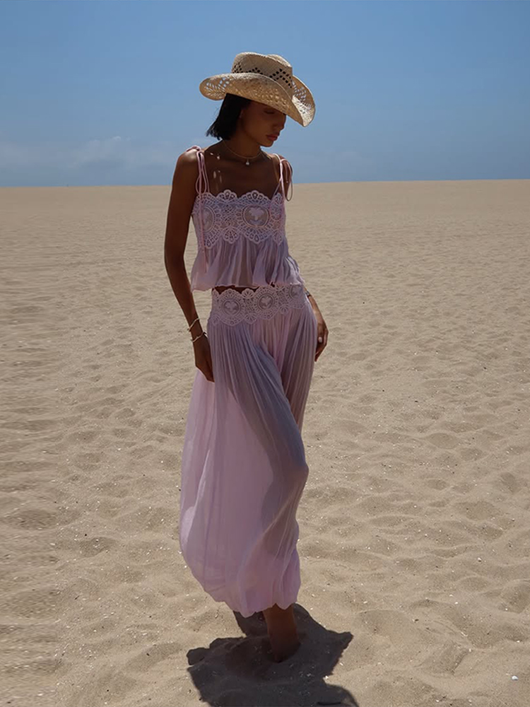 Beach Lace Hollow Out Women's  - Elastic Waistband Roll recension och pris