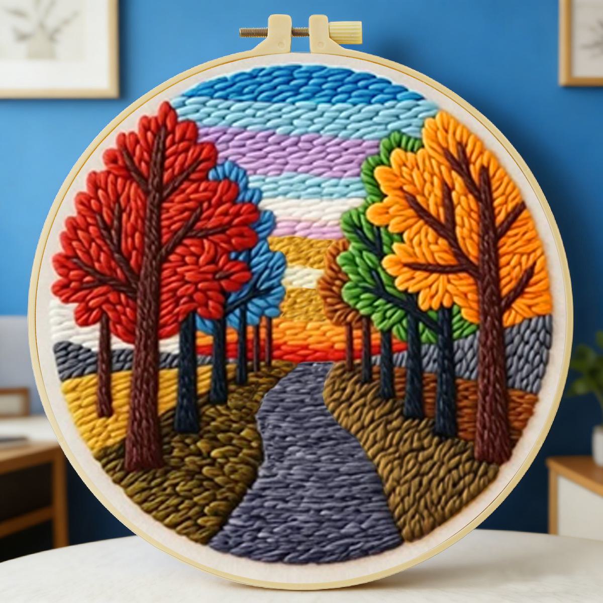 20X20CM/7.87inch Scenery Punch - Textile Sewing Kit recension och pris