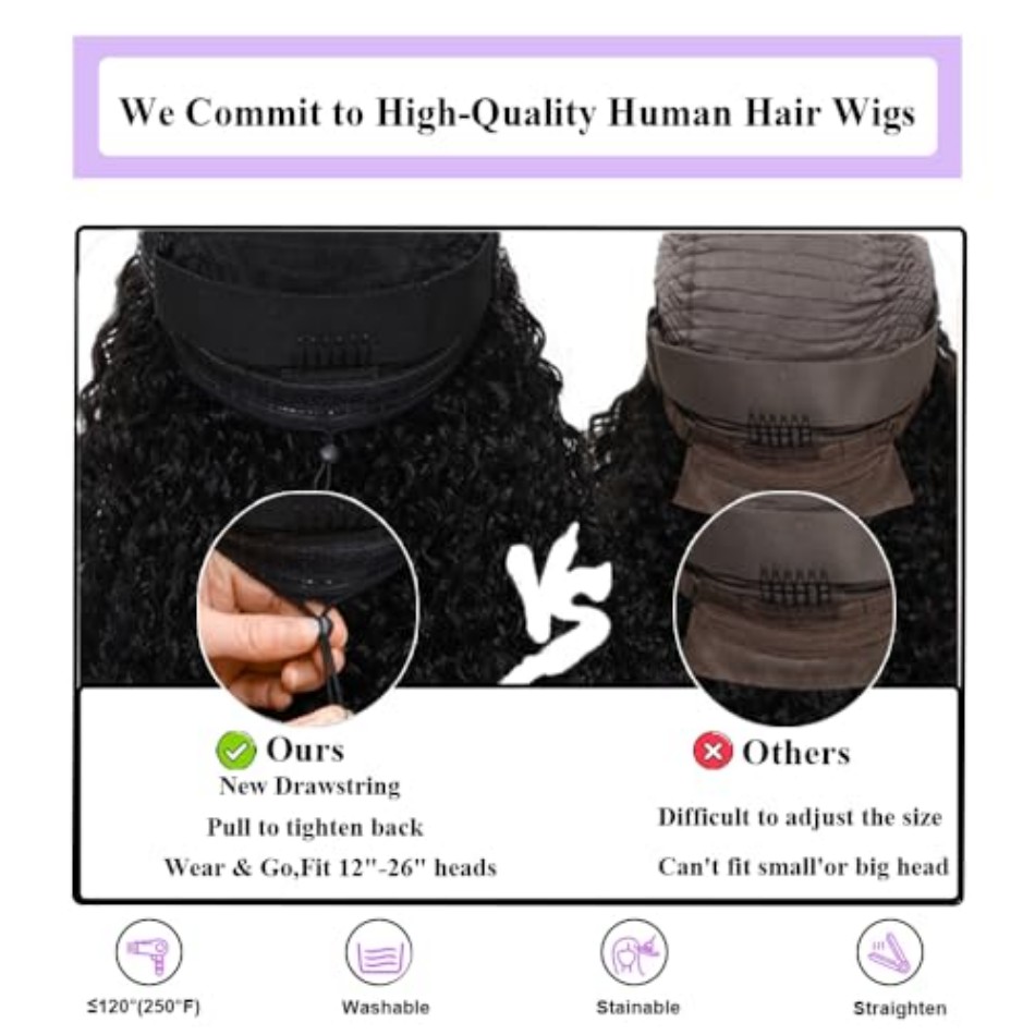 V Part Wig Human Hair Curly Wa - Sewing V recension och pris