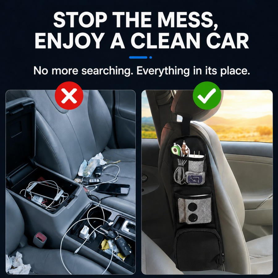 Car Seat Side Hanging Storage  - Elastic Waistband Roll recension och pris