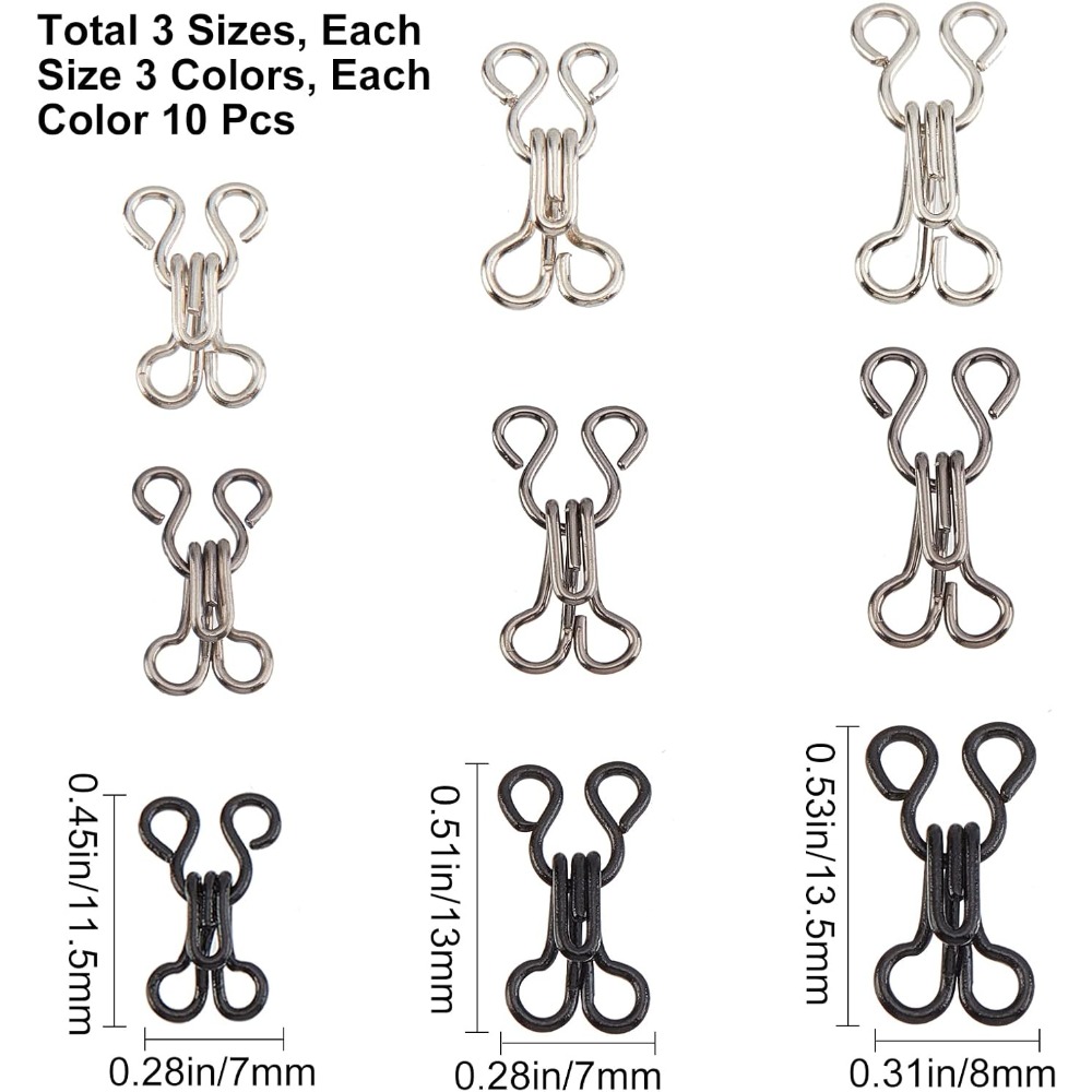 90 Sets 3 Sizes Sewing Hooks a - Sewing Jackets recension och pris