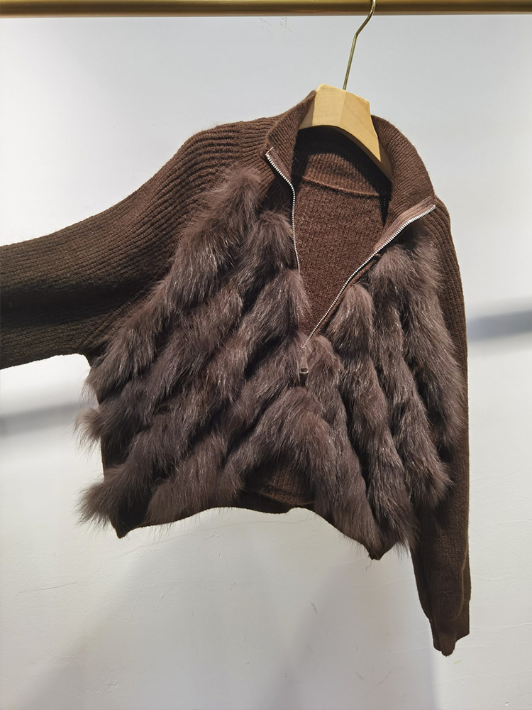 Women Real Fox Fur Coat Sweate - Sewing V recension och pris