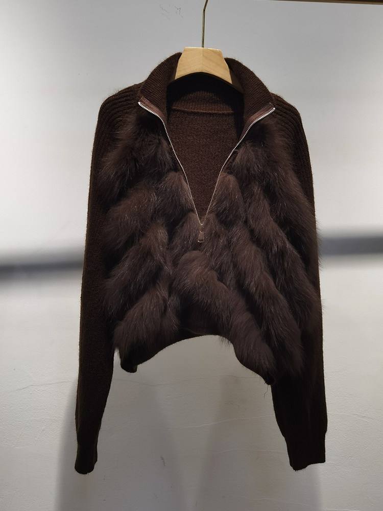 Women Real Fox Fur Coat Sweate - Sewing V recension och pris