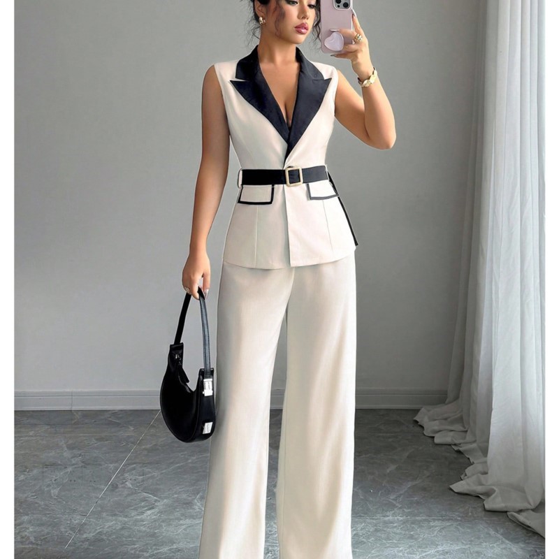 Vest Suit Women Wide Leg Pants - Sewing Jackets recension och pris