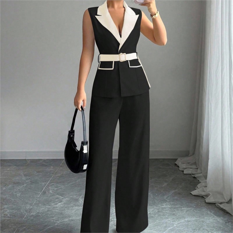 Vest Suit Women Wide Leg Pants - Sewing Jackets recension och pris