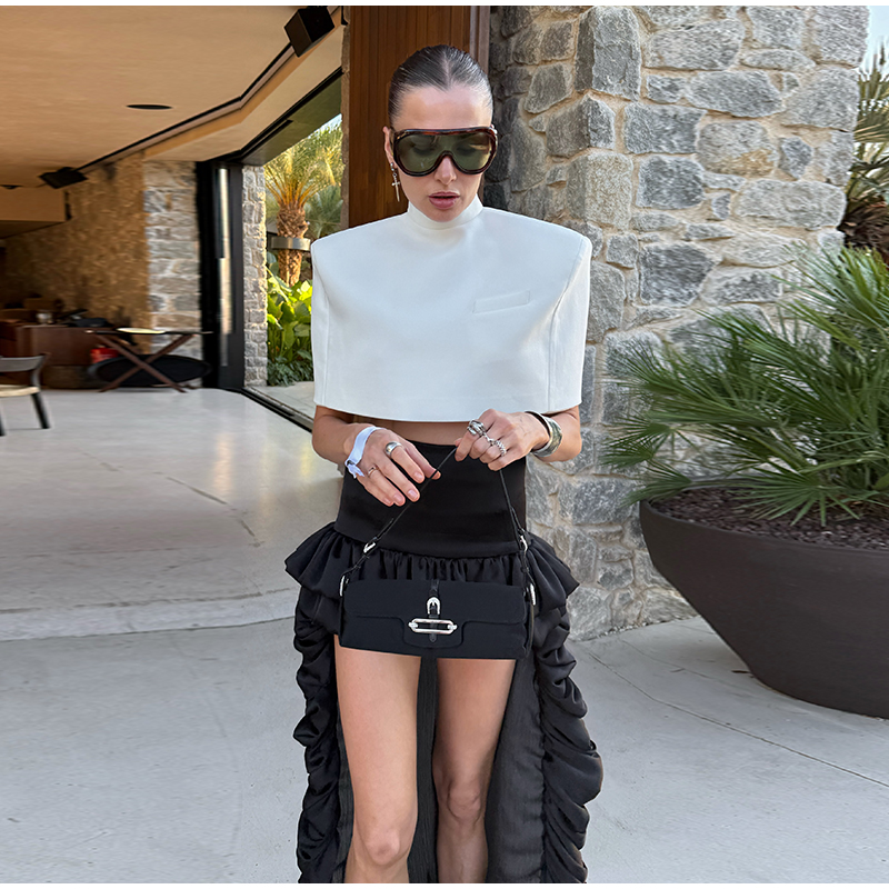 Ruffles Mini Skirt 2 Piece Set - Shoulder Pad Set In recension och pris