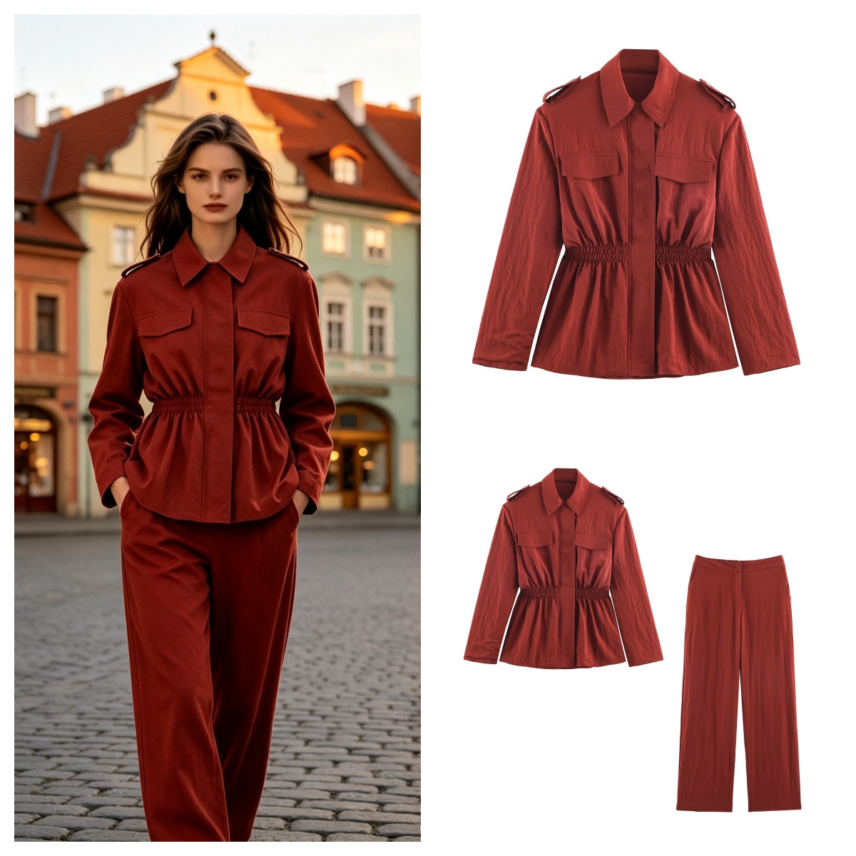Women's High Waist Pants Set 2 - Shoulder Pad Set In recension och pris