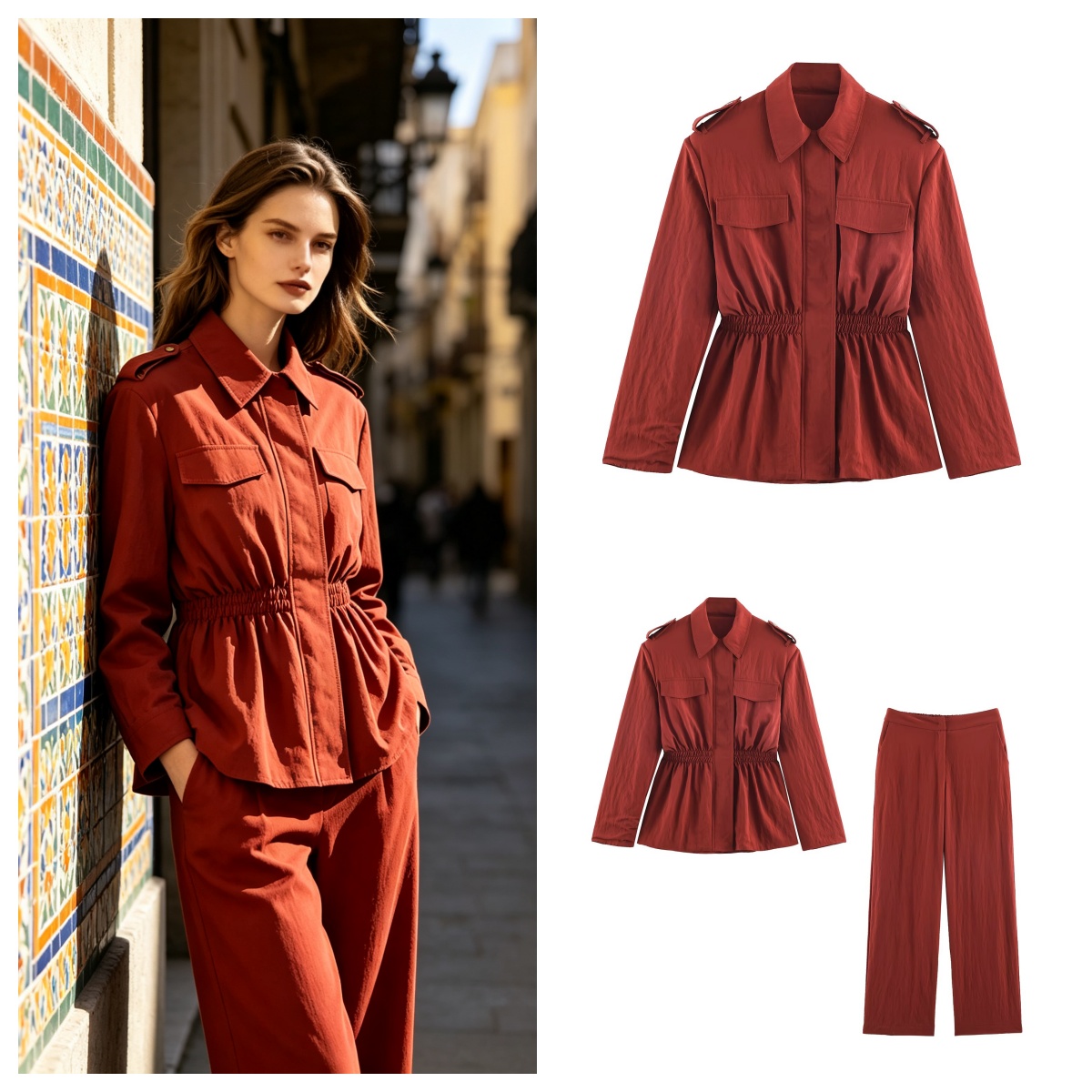 Women's High Waist Pants Set 2 - Shoulder Pad Set In recension och pris