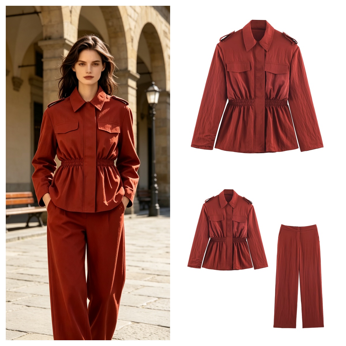 Women's High Waist Pants Set 2 - Shoulder Pad Set In recension och pris